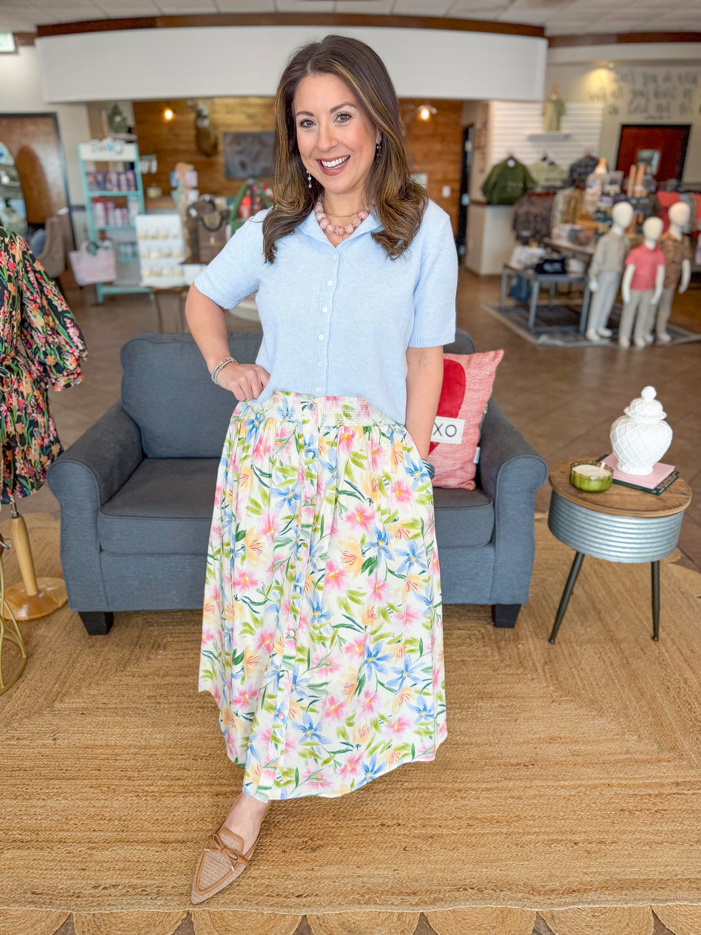 The Early Bloom Midi Skirt