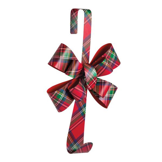 Tartan Metal Bow Wreath Hanger