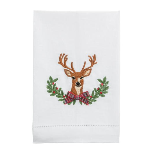 Christmas Deer Embroidery Towel