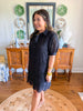 Langley Eyelet Mini Dress in Black