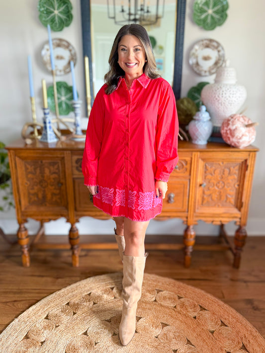 Ruby Petal Mini Dress