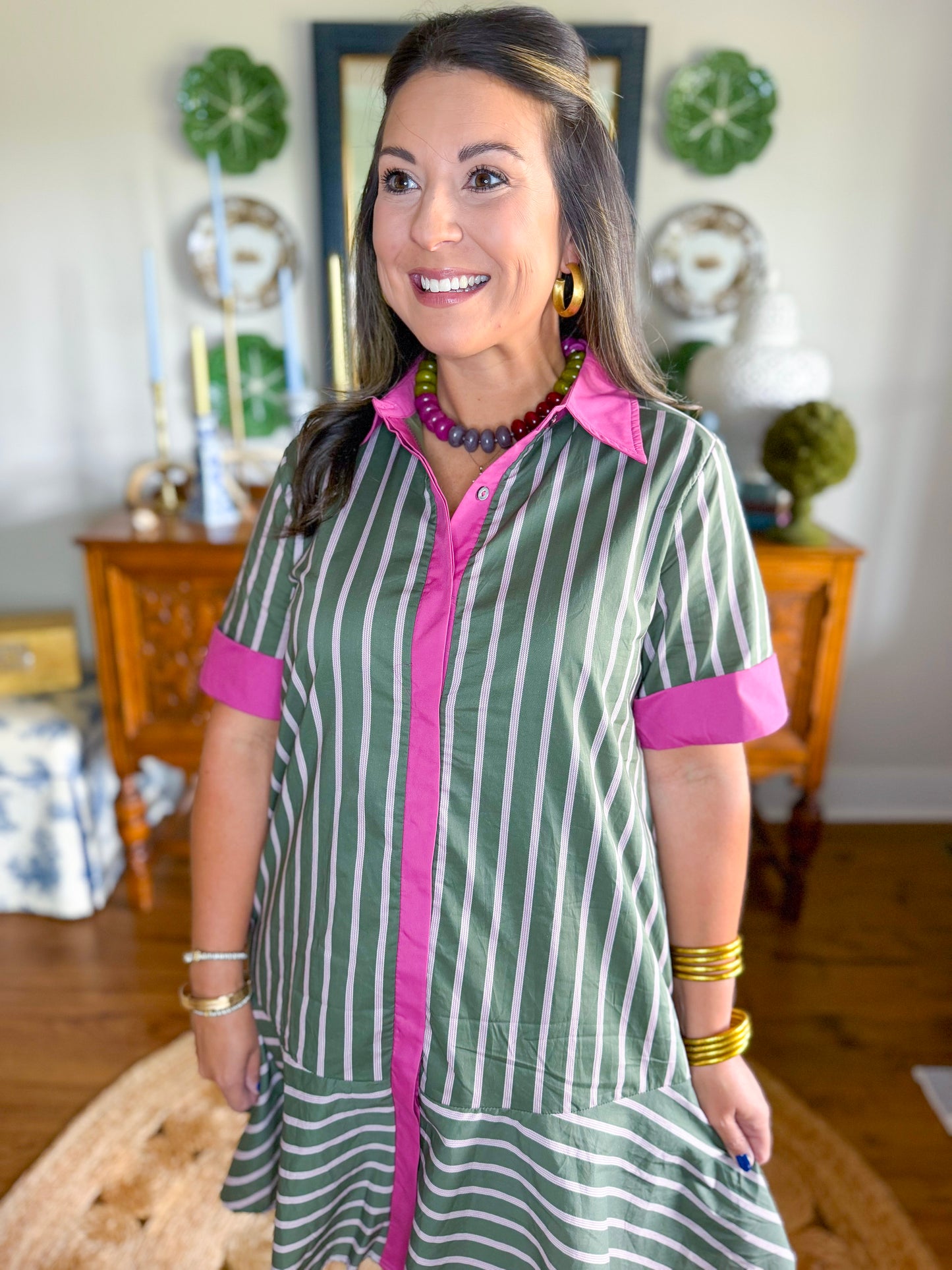 Huntington Pink Stripe Dress