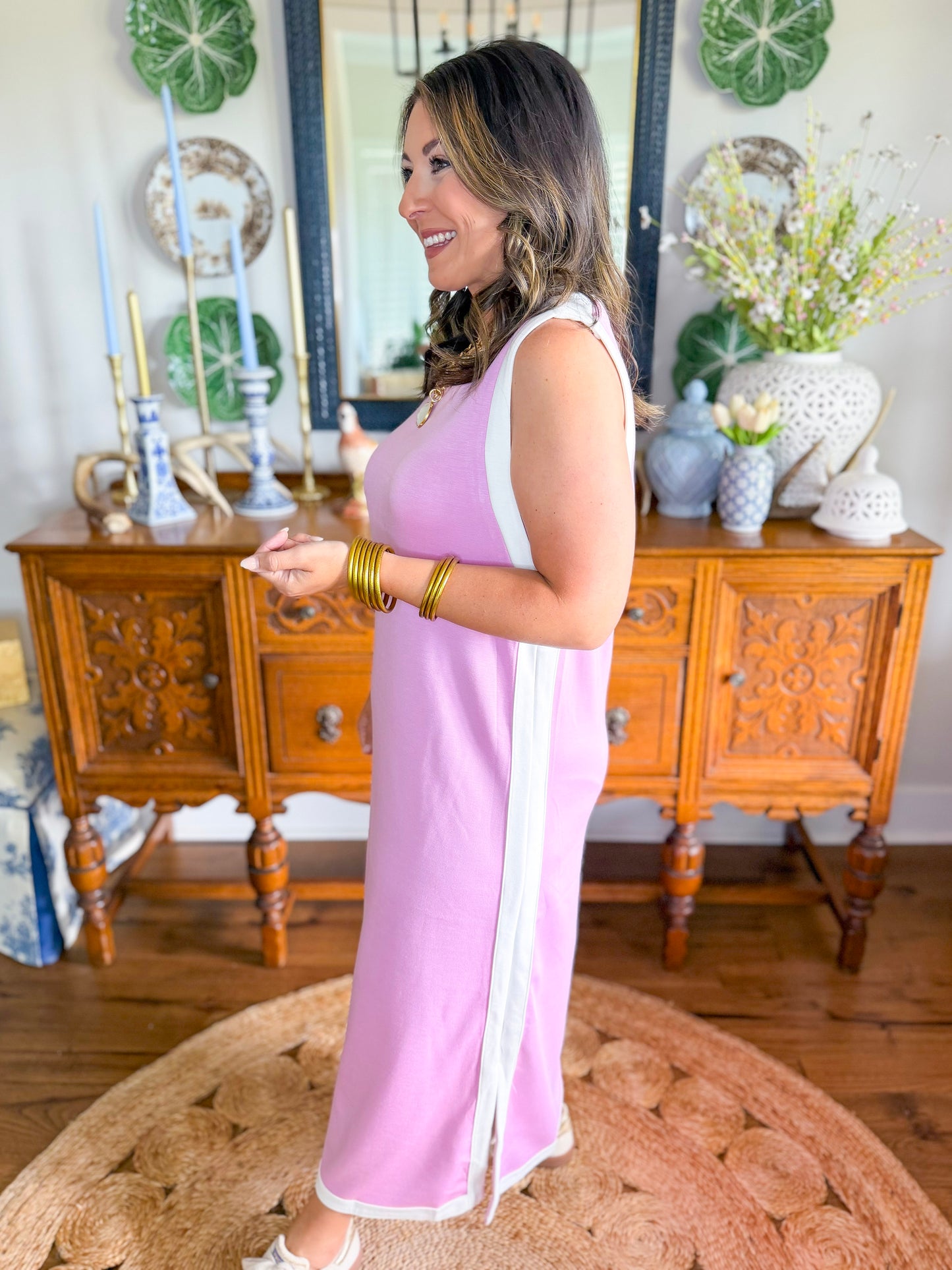 Blush Court Midi Dress