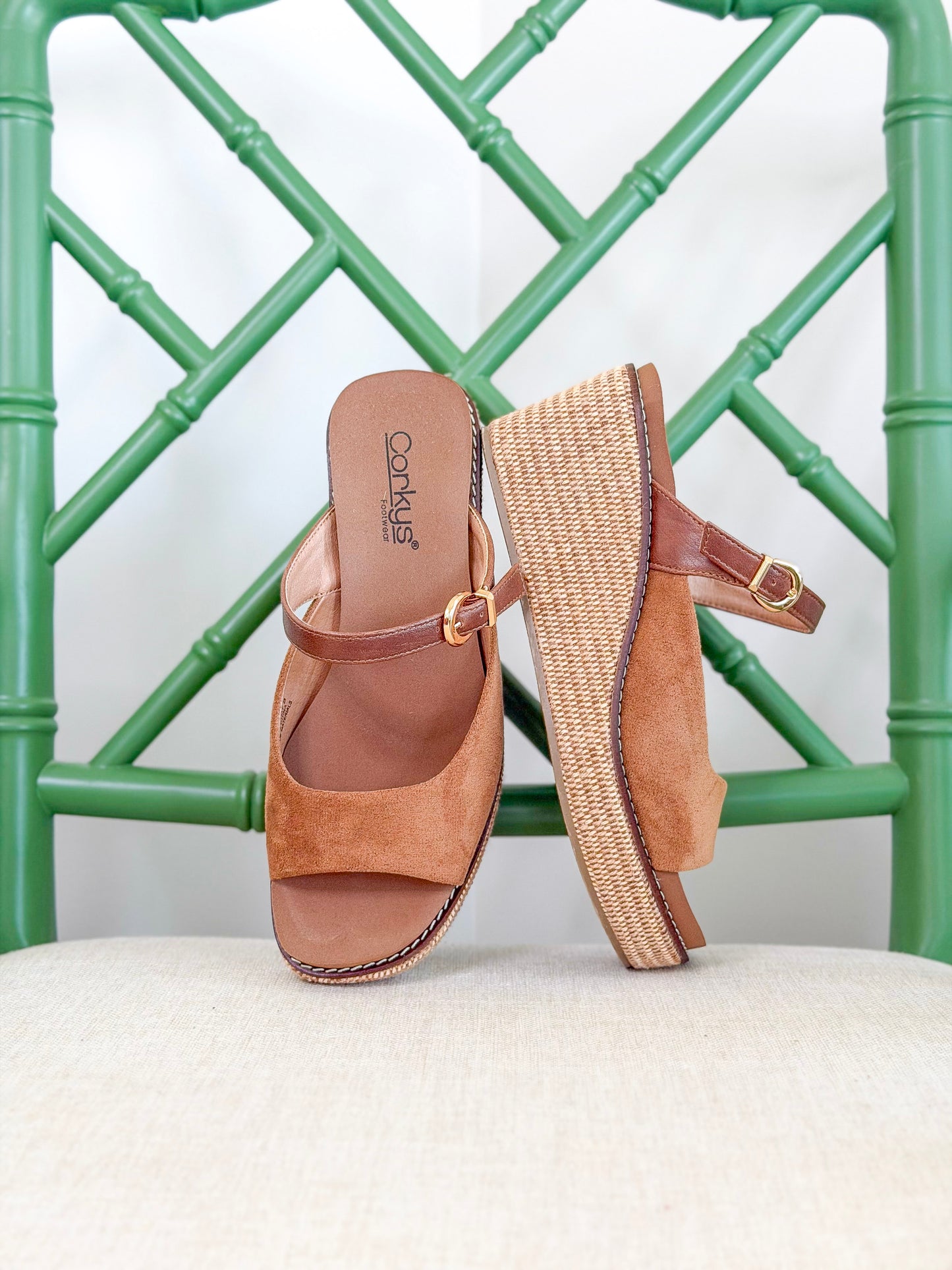 Corkys | Treat Yourself Wedge in Chestnut Combo