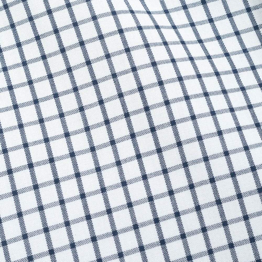 Gen Teal | Tattersall Cotton Sport Shirt in Navy