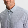 Gen Teal | Tattersall Cotton Sport Shirt in Navy