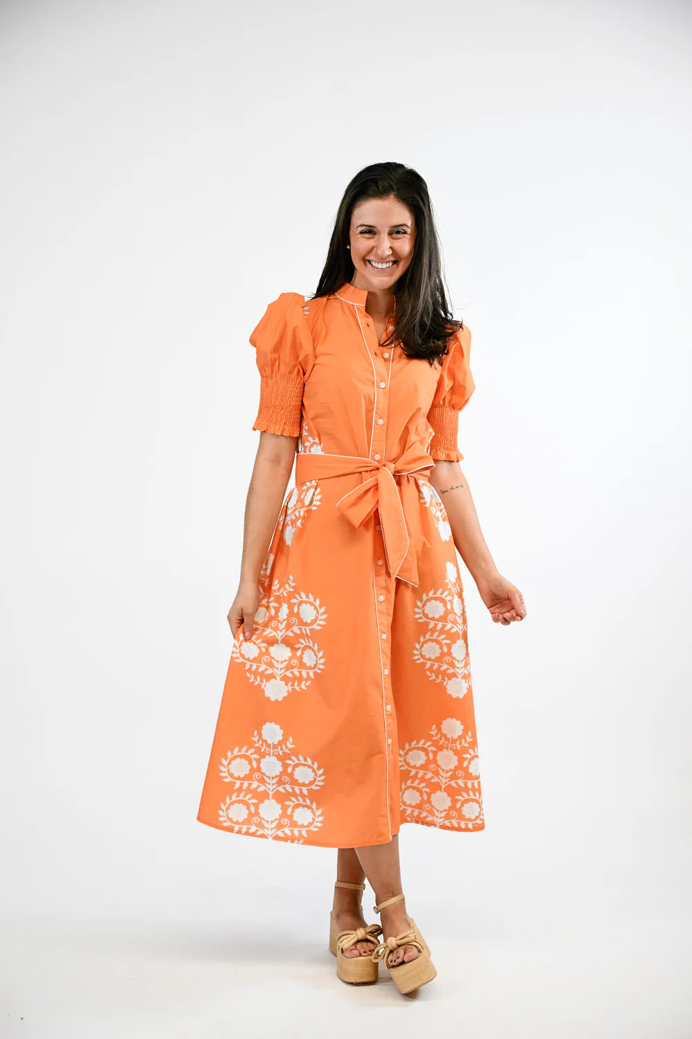 Victoria Dunn Kiawah Dress in Tangerine