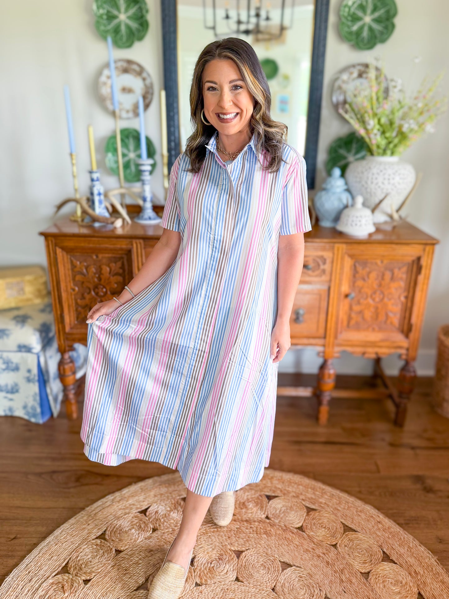 Caryn Lawn | The Millie Stripe Dress in Spritzy