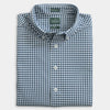 Gen Teal | Gingham Performance Sport Shirt in Navy