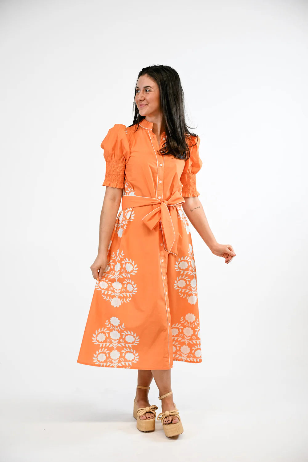 Victoria Dunn Kiawah Dress in Tangerine