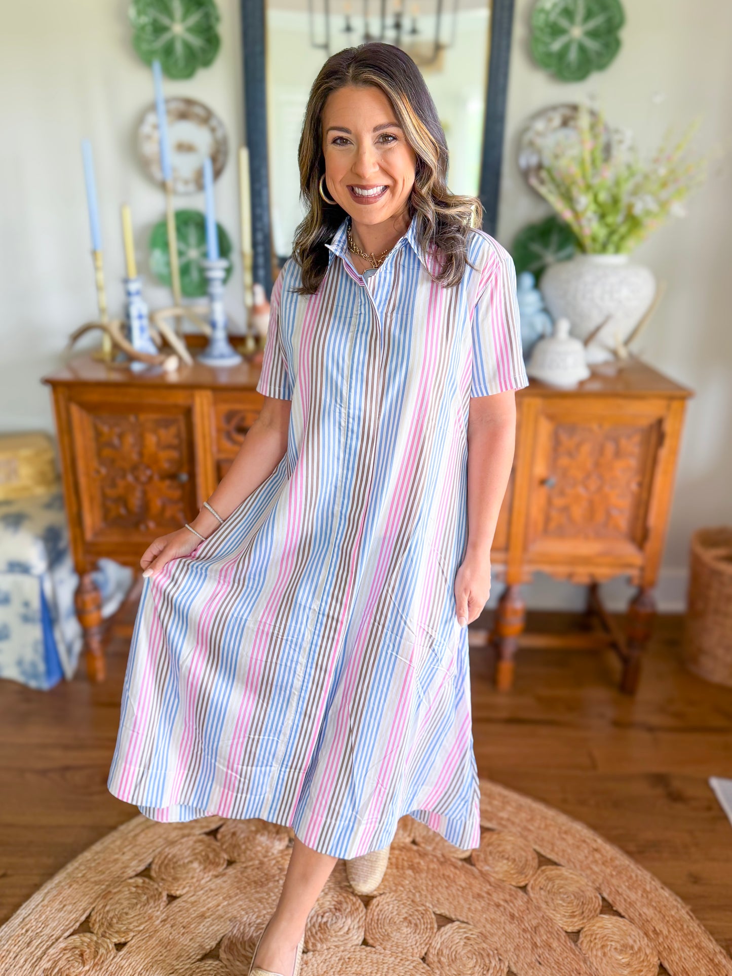 Caryn Lawn | The Millie Stripe Dress in Spritzy