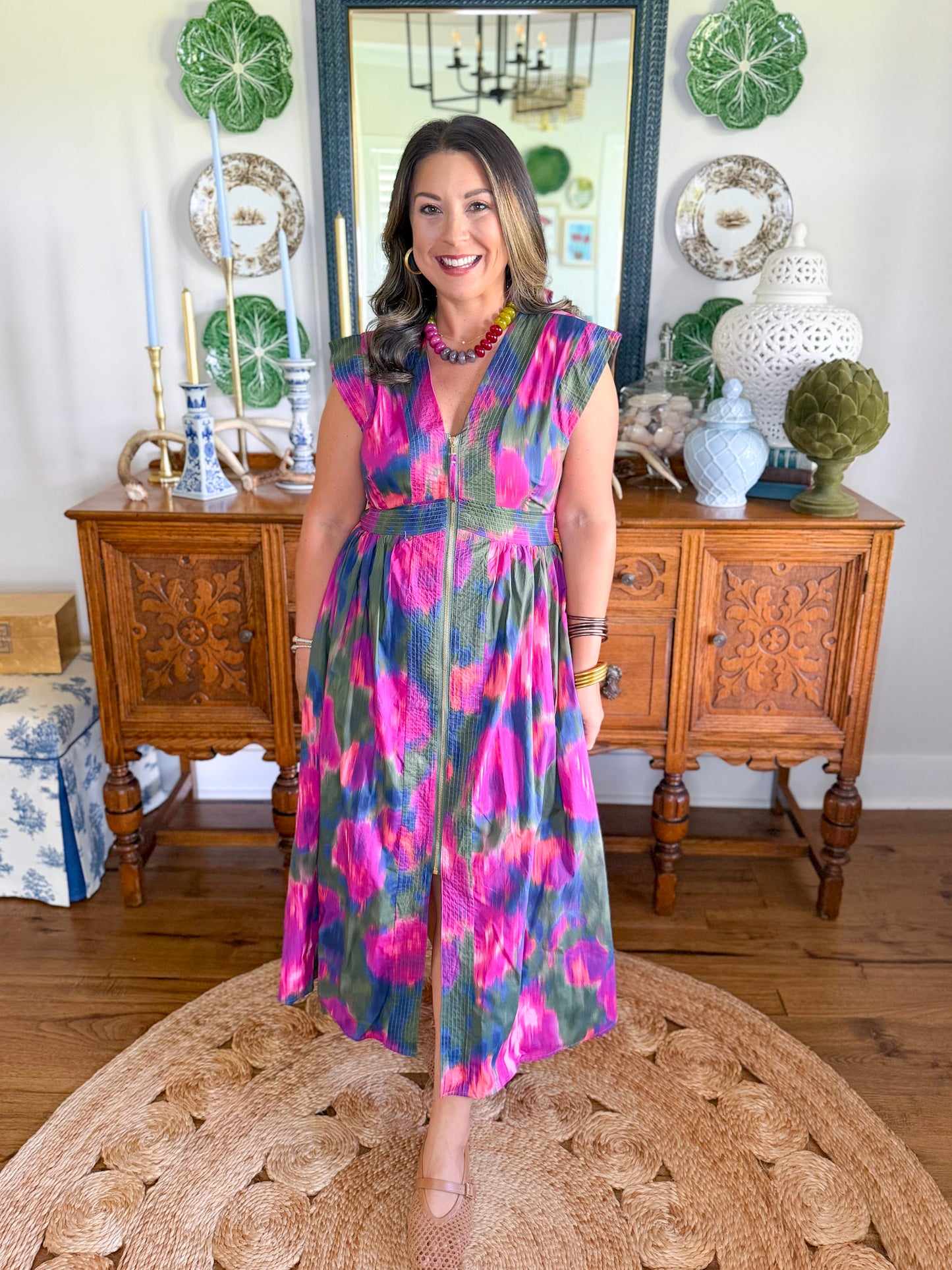 Painted Garden Midi Dress