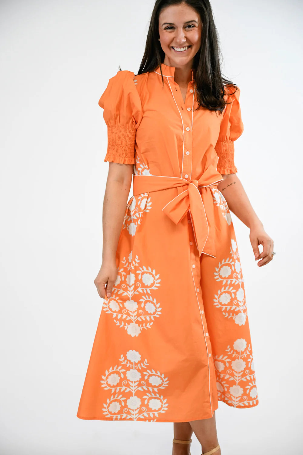 Victoria Dunn Kiawah Dress in Tangerine