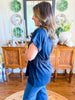 City Lights Cinched Top in Navy
