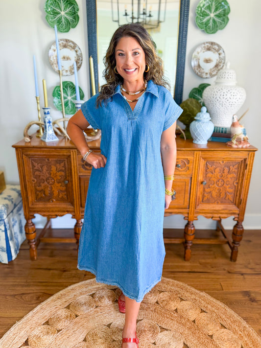The Heritage Denim Midi Dress