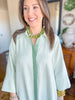 The Caroline Stripe Dress in Sage