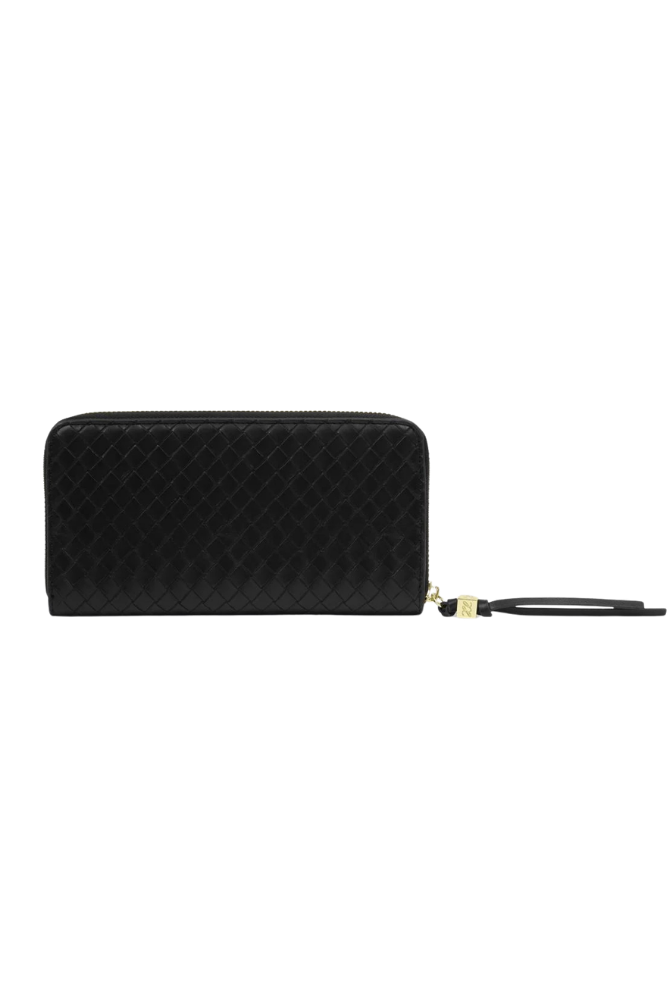 Katie Loxton | Nova Woven Texture Large Wallet in Black