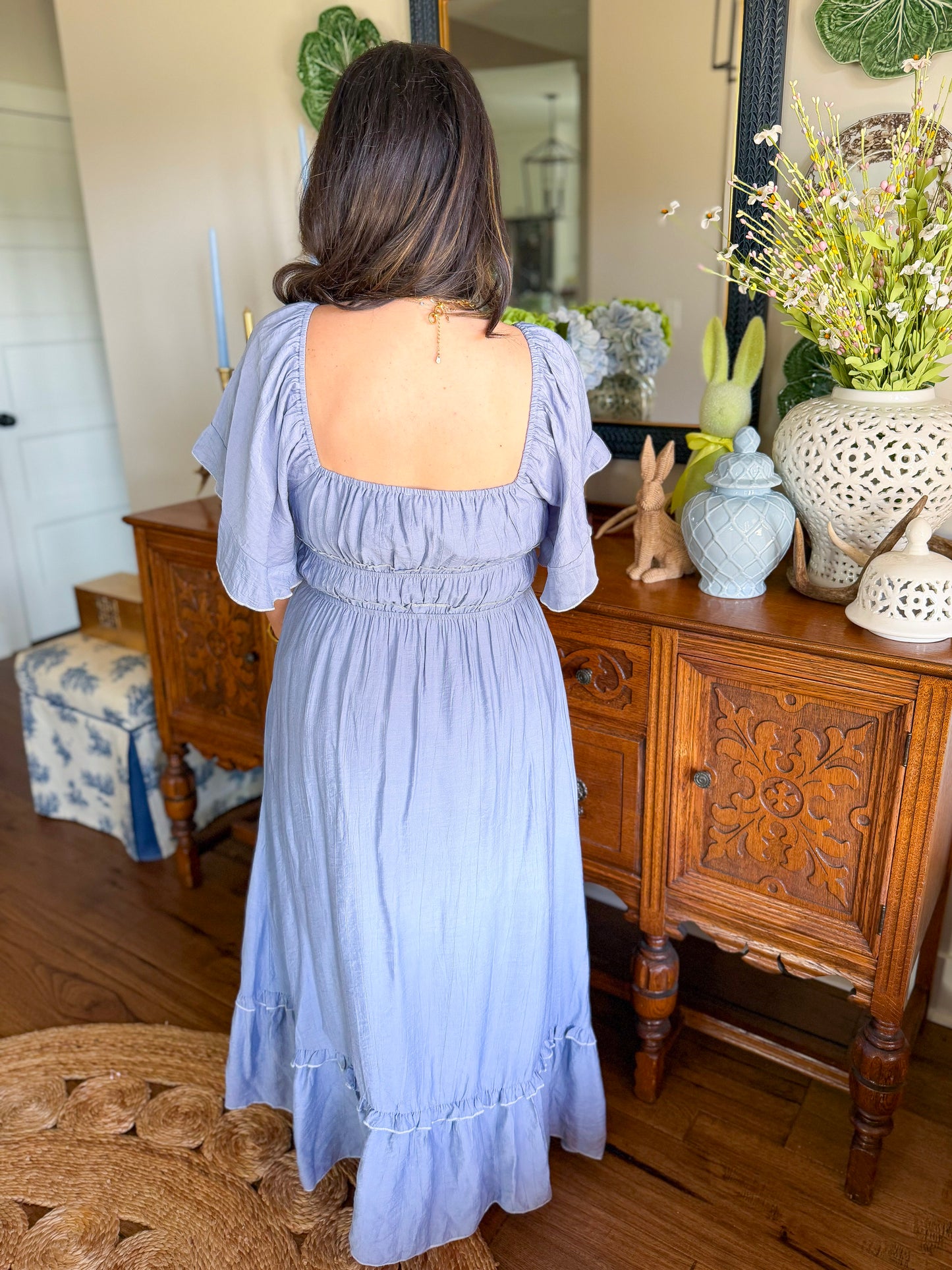 The Blue Hydrangea Midi Dress