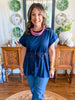 City Lights Cinched Top in Navy
