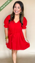 Impress Me Pleated Dress in Red
