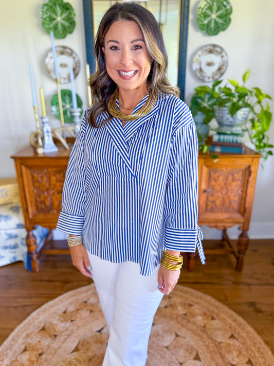 Nantucket Navy Stripe Top