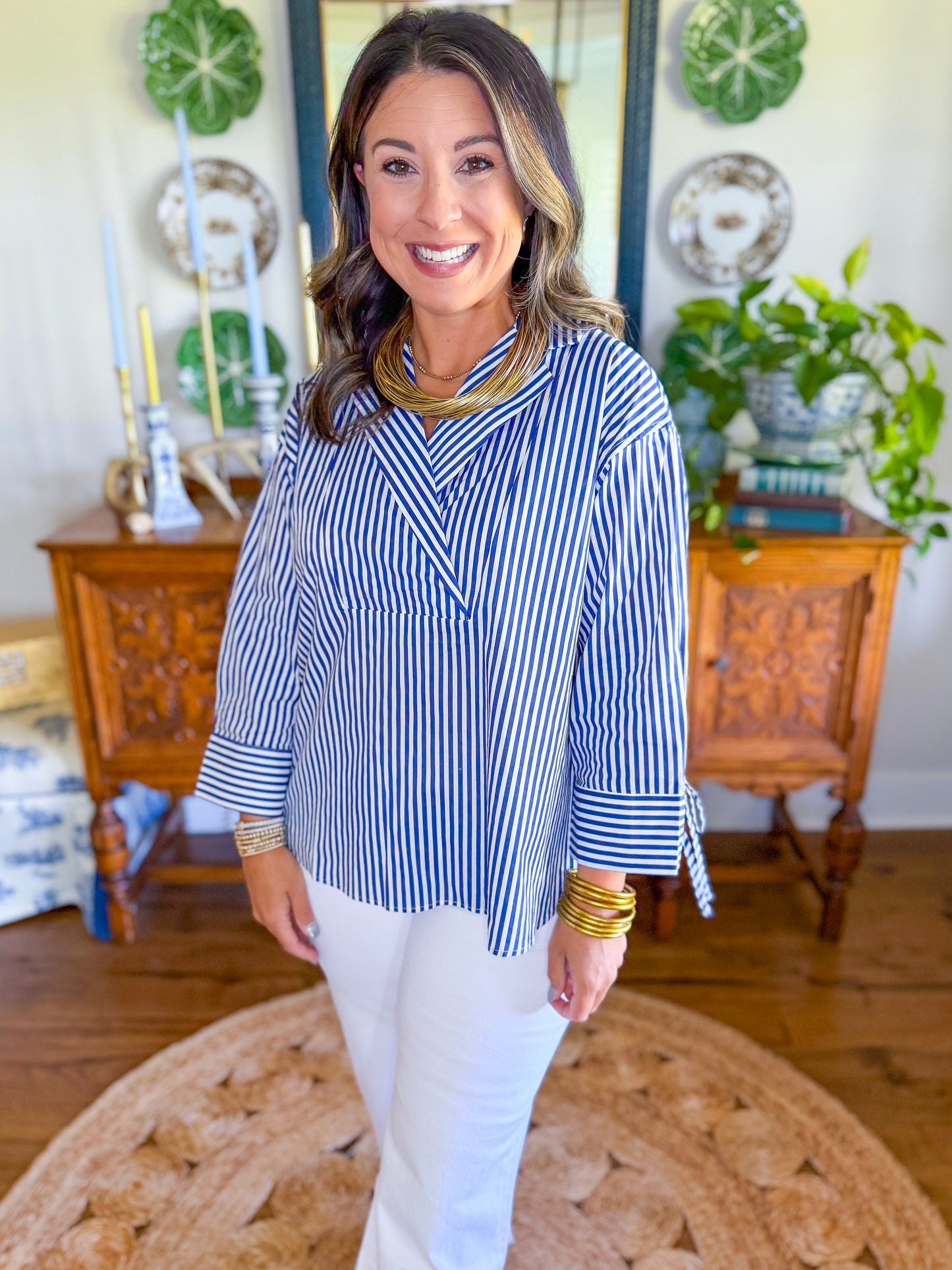 Nantucket Navy Stripe Top