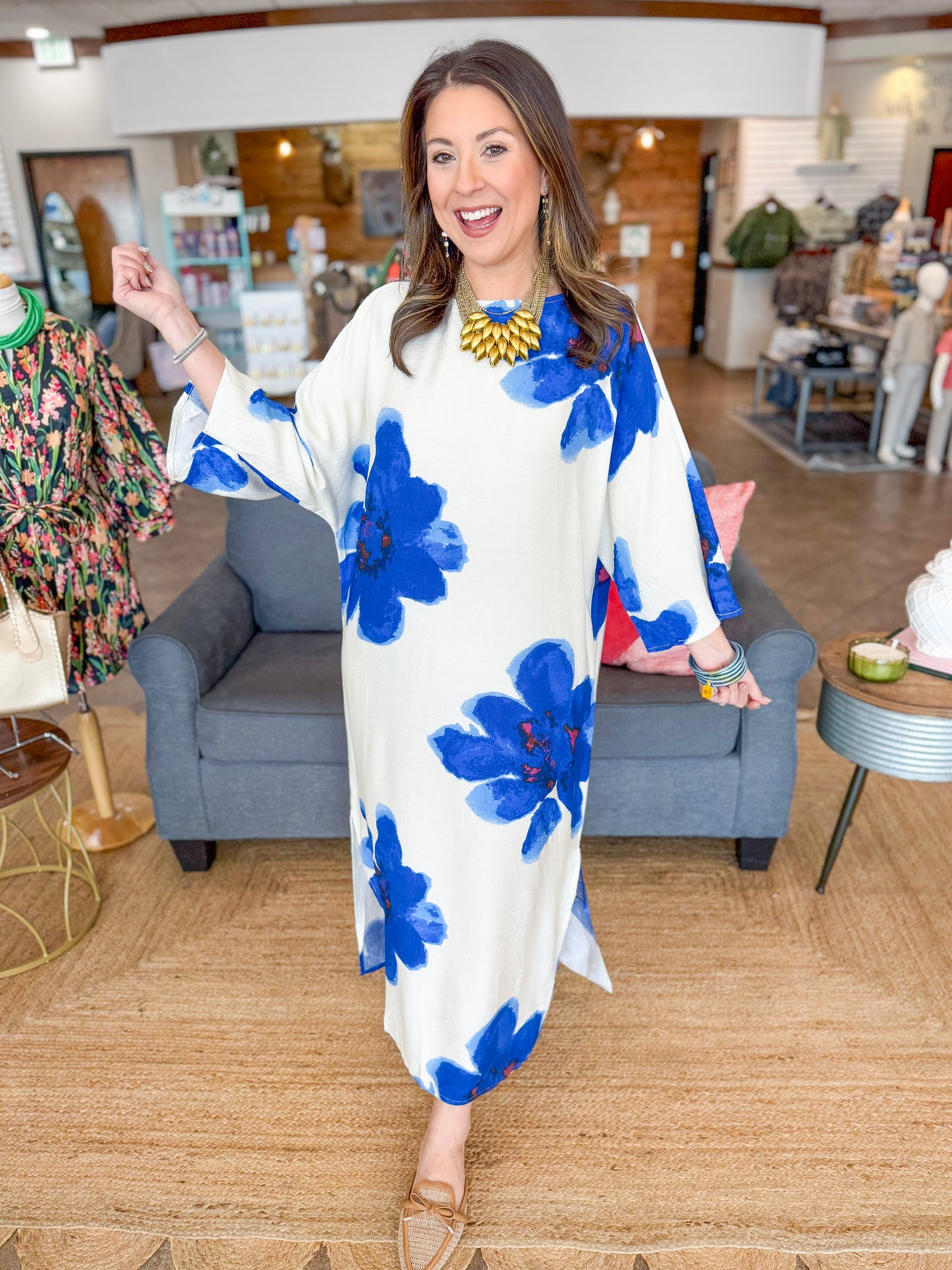 The Camille Maxi Dress in Blue