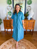 Emerald Harbor Stripe Midi Dress