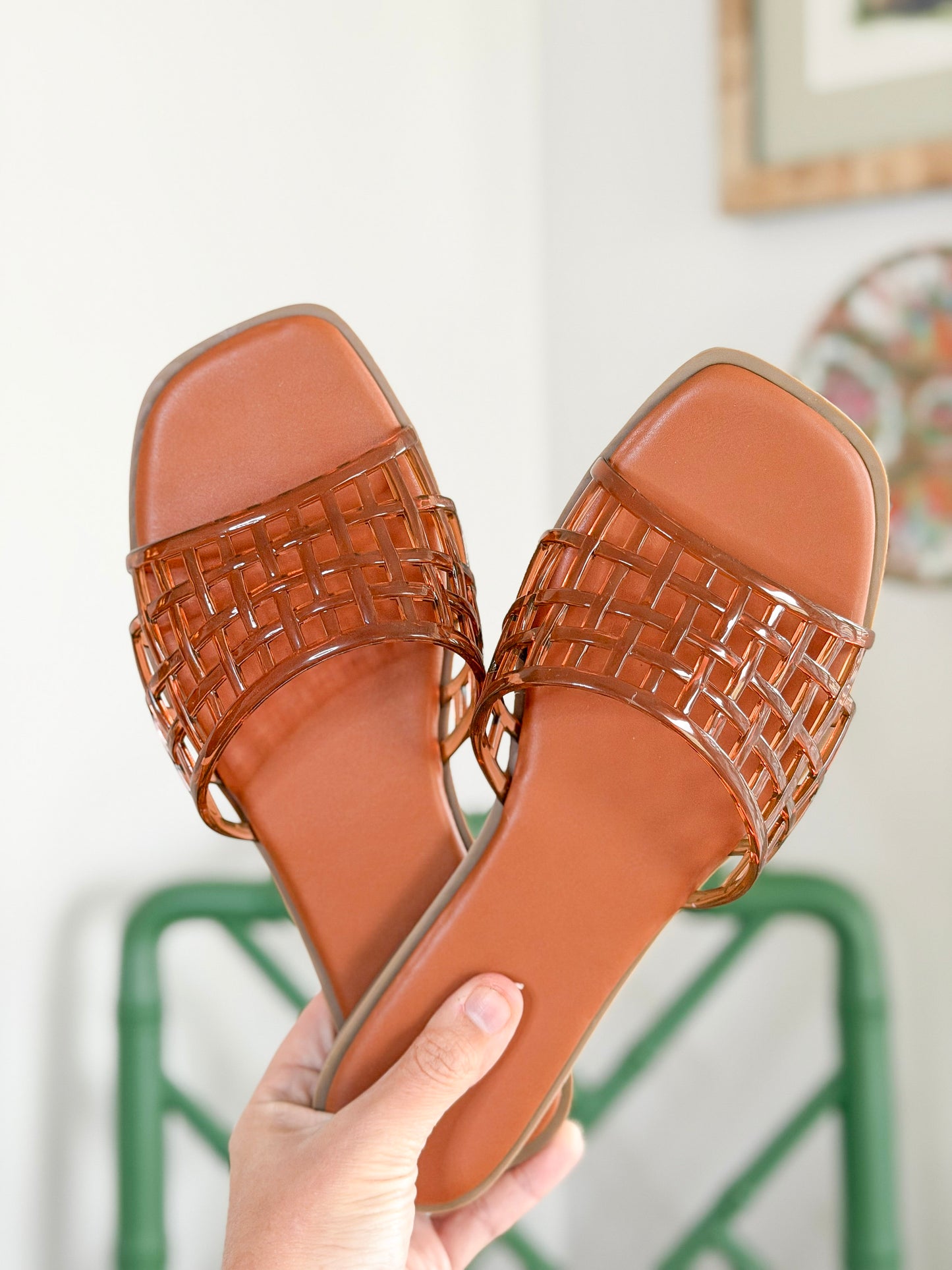 The Gemma Jelly Slide Sandal in Tan