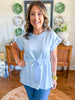 City Lights Cinched Top in Sky Blue