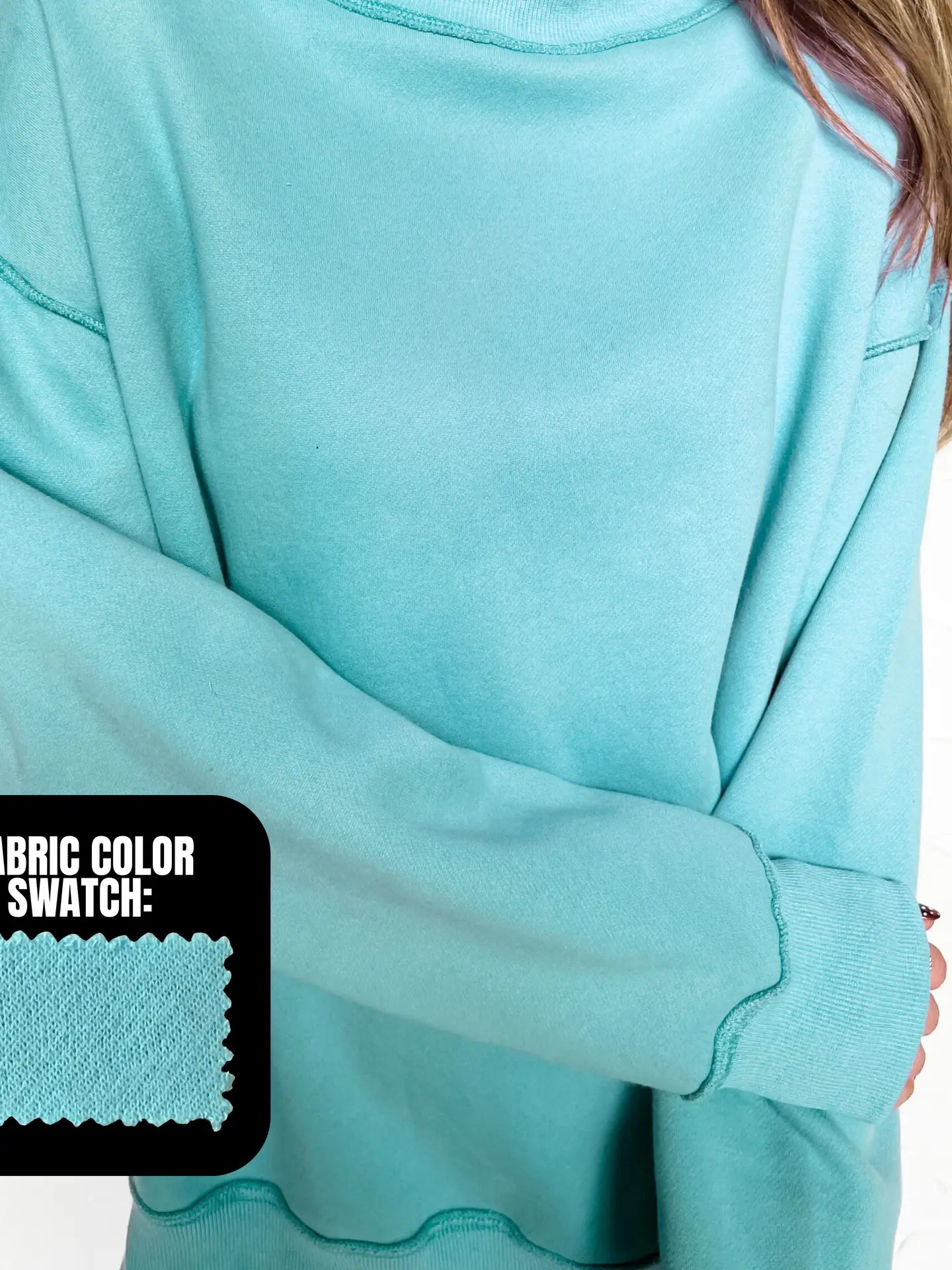 Callie Mock Neck Sweatshirt in Sky Blue