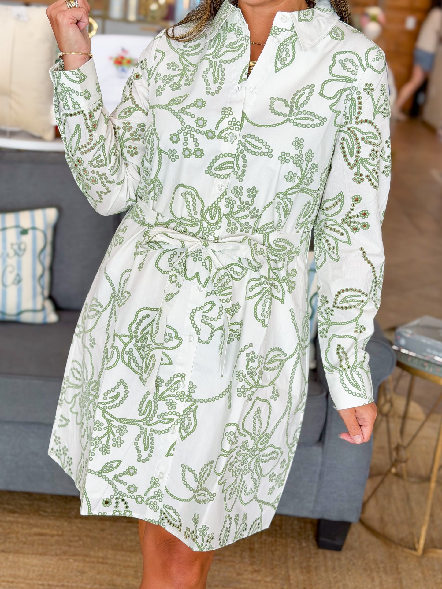 Mary Square | Sarah Dress in Lacecap White