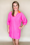 Caryn Lawn Betsy Collar Corduroy Dress in Pink