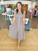 Mocha Gingham Midi Dress