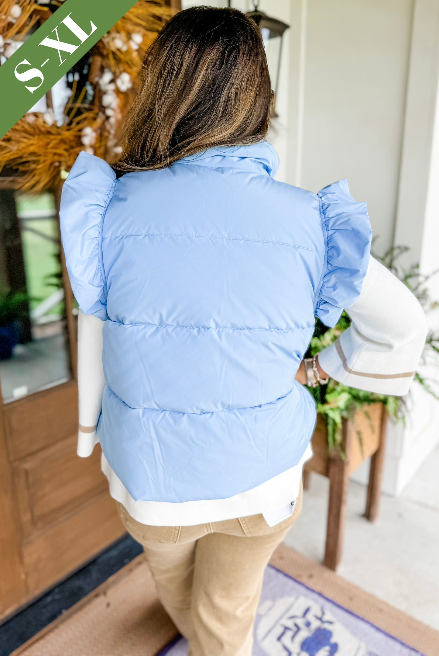 Cooler Days Vest in Blue