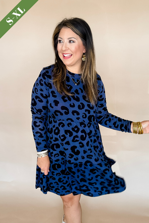 Mud Pie Minnie Tiered Dress in Navy
