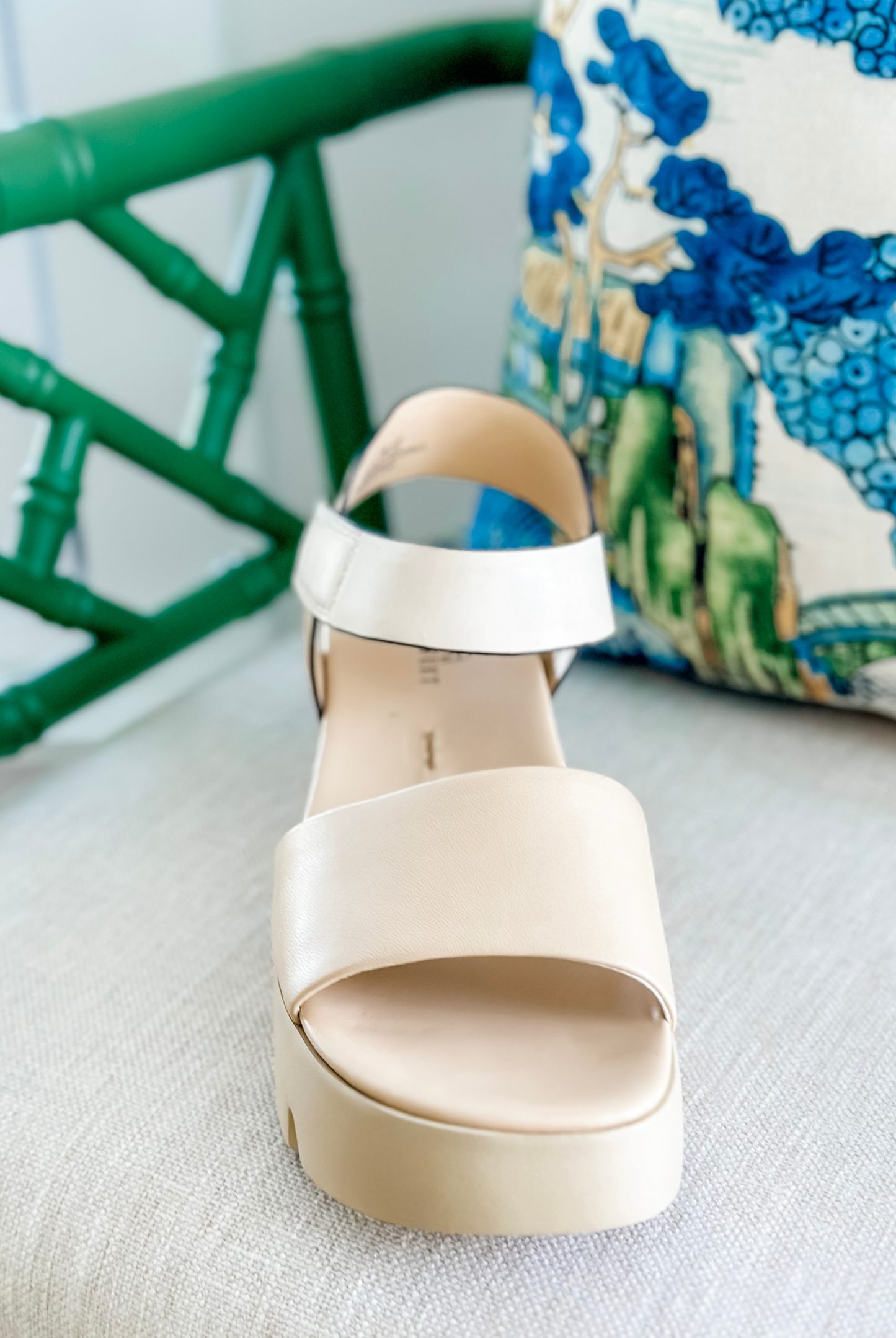 Naked Feet Alloy Platform Sandals in Beige