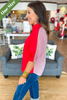 Caryn Lawn Caroline Contrast Top Red Stripe