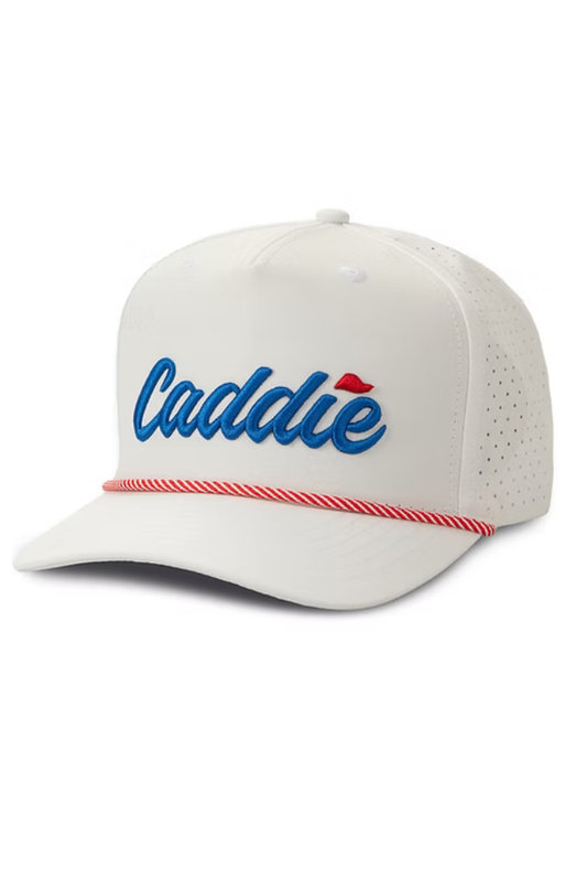 Caddie | Rope Hat in White/Red/Blue