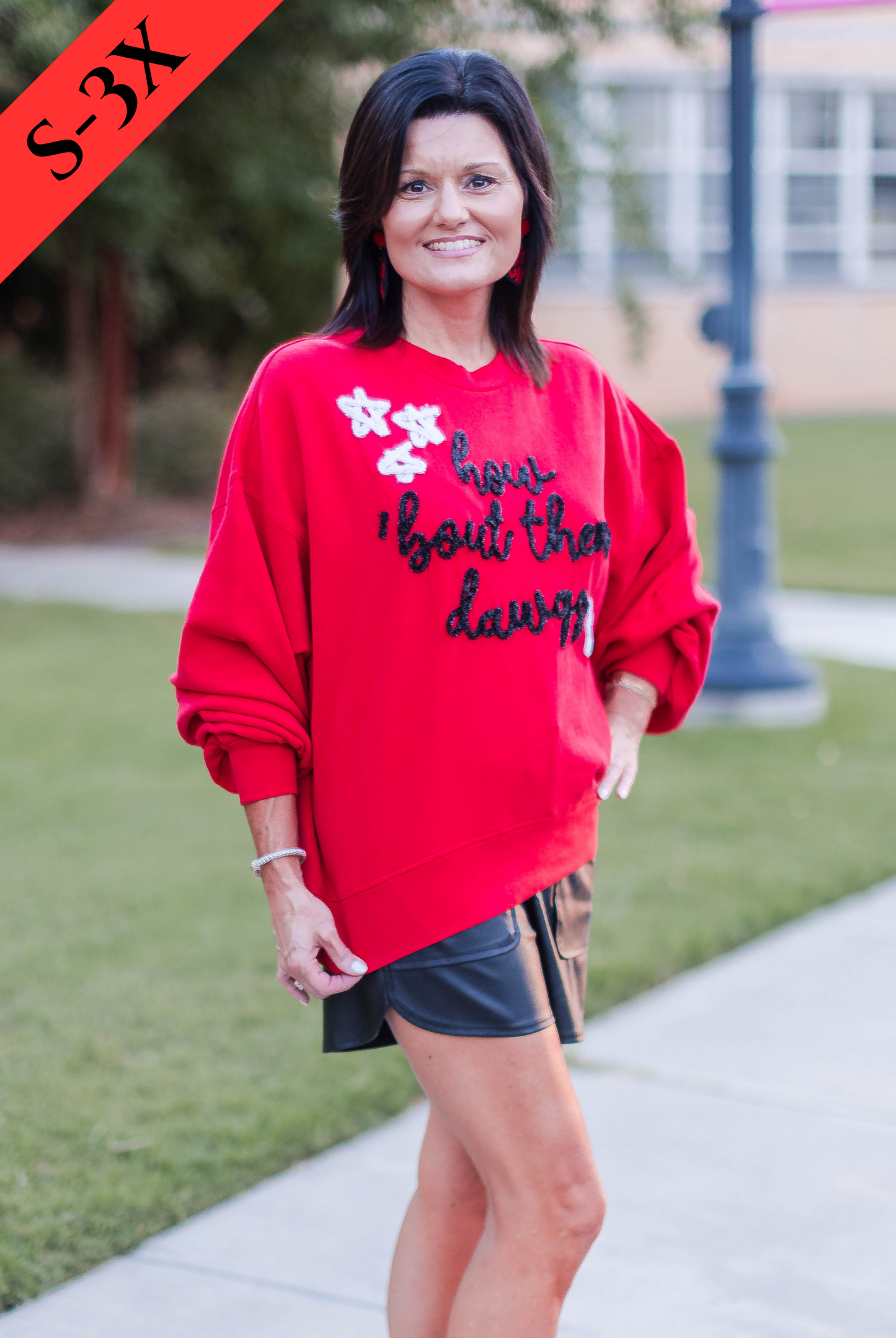 The Georgia Glitter Script Balloon Pullover