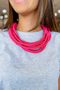 Lilly Slub Rope Necklace in Pink