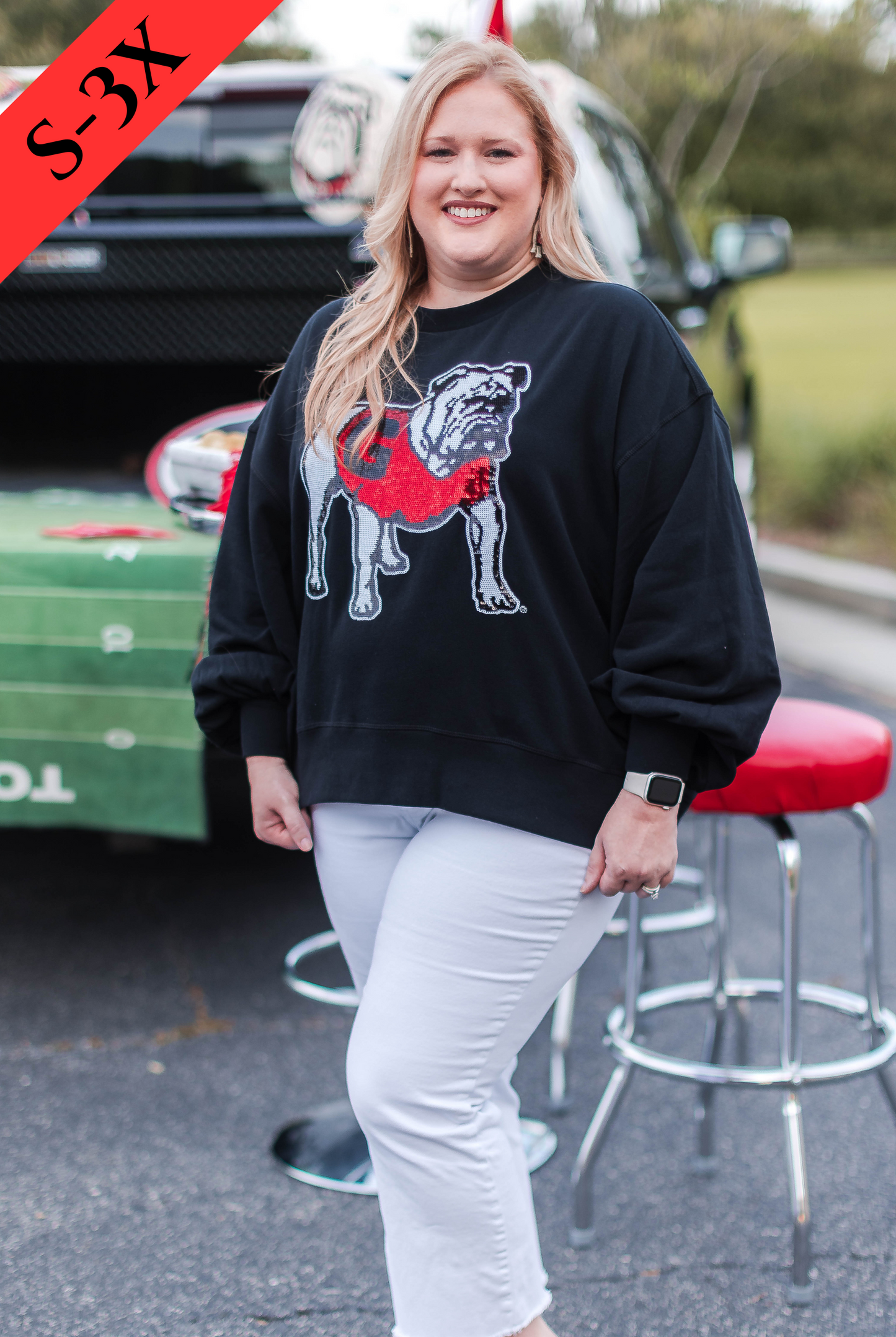 The Georgia Sequin Balloon Pullover