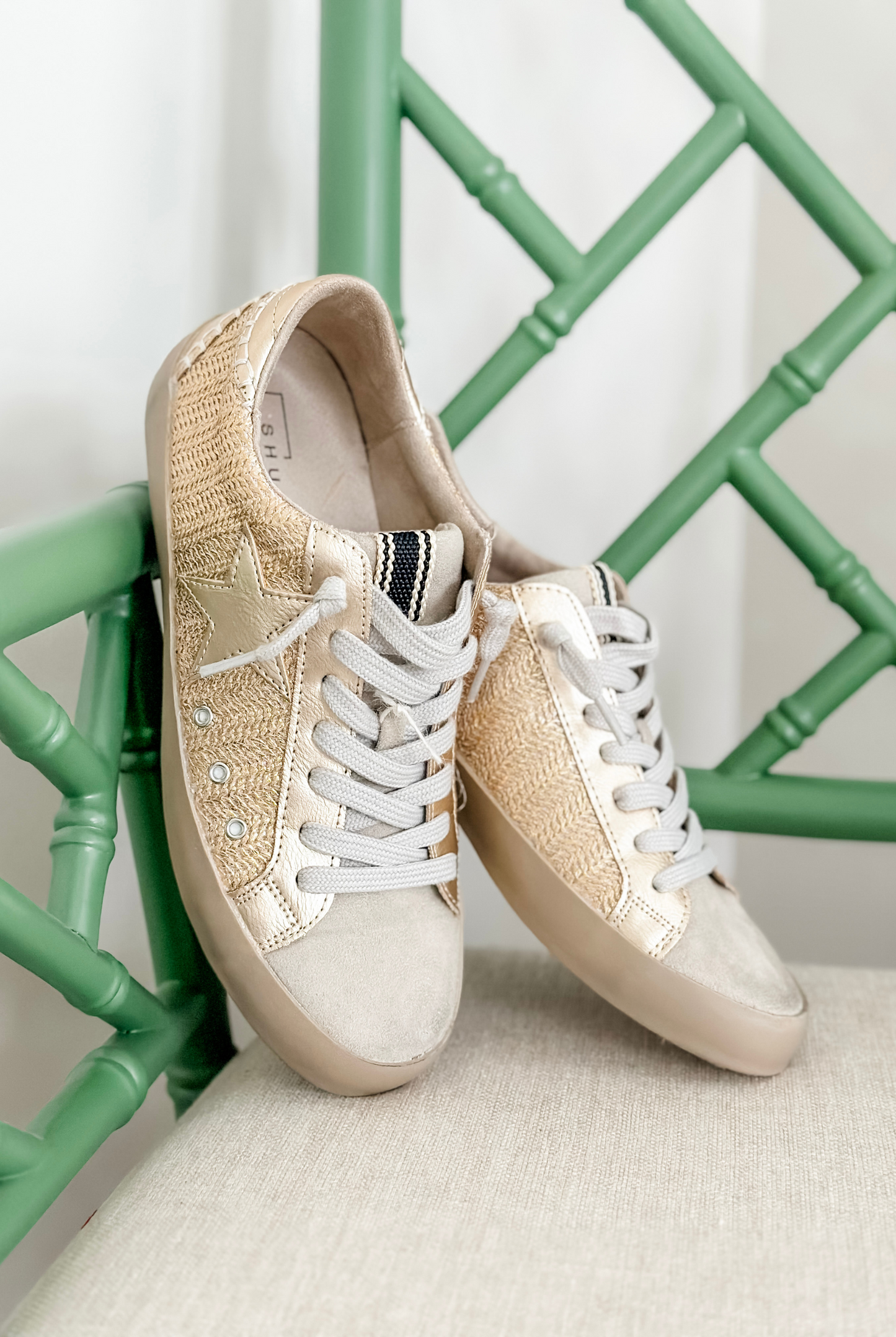 Paula Sneakers in Gold Woven