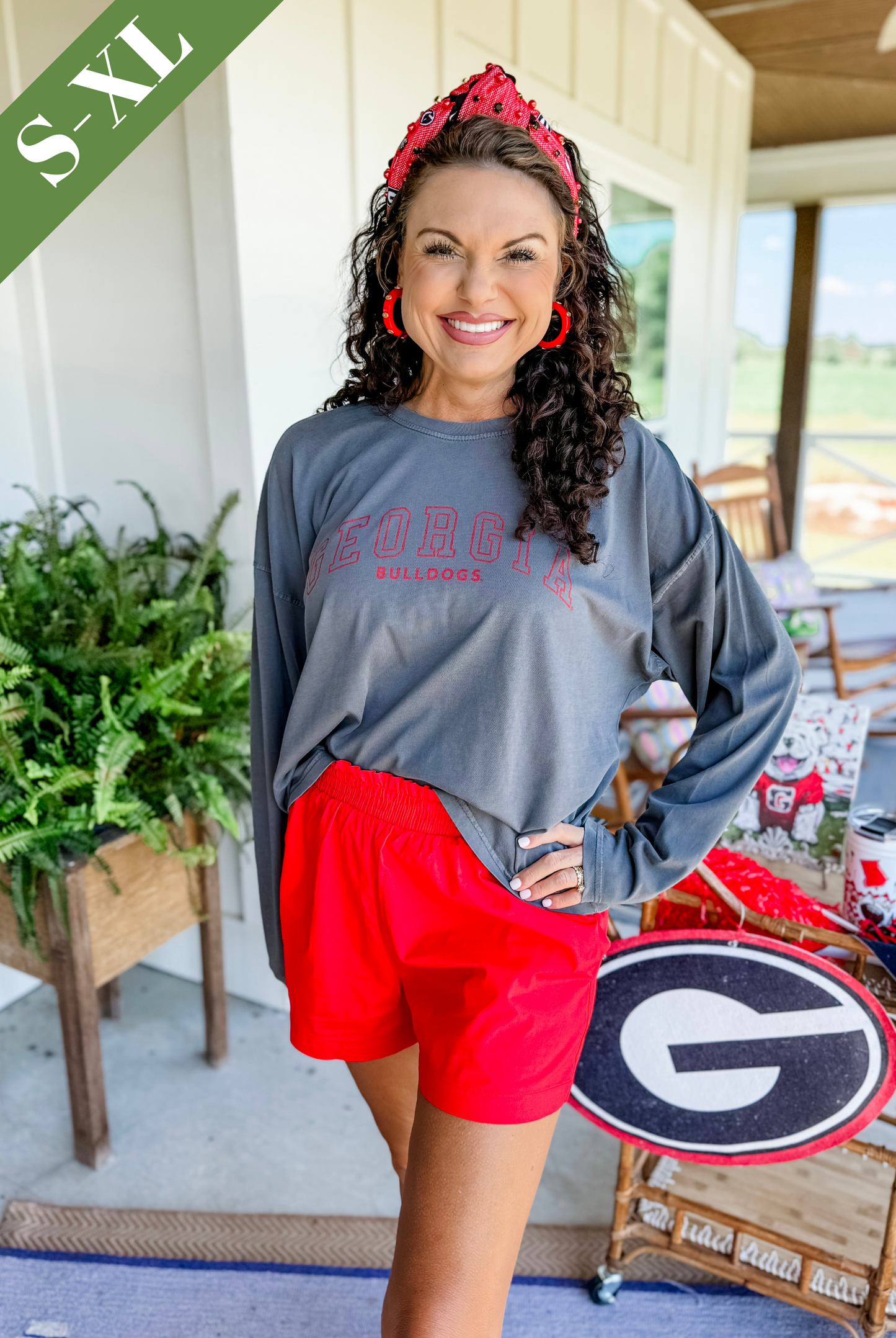 Georgia Bulldogs Cropped Long Sleeve Tee