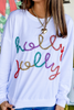 Holly Jolly Sweatshirt in White