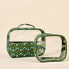 The Darling Effect | Clearly Chic Cosmetic Bag Set in Everbloom Forest Green