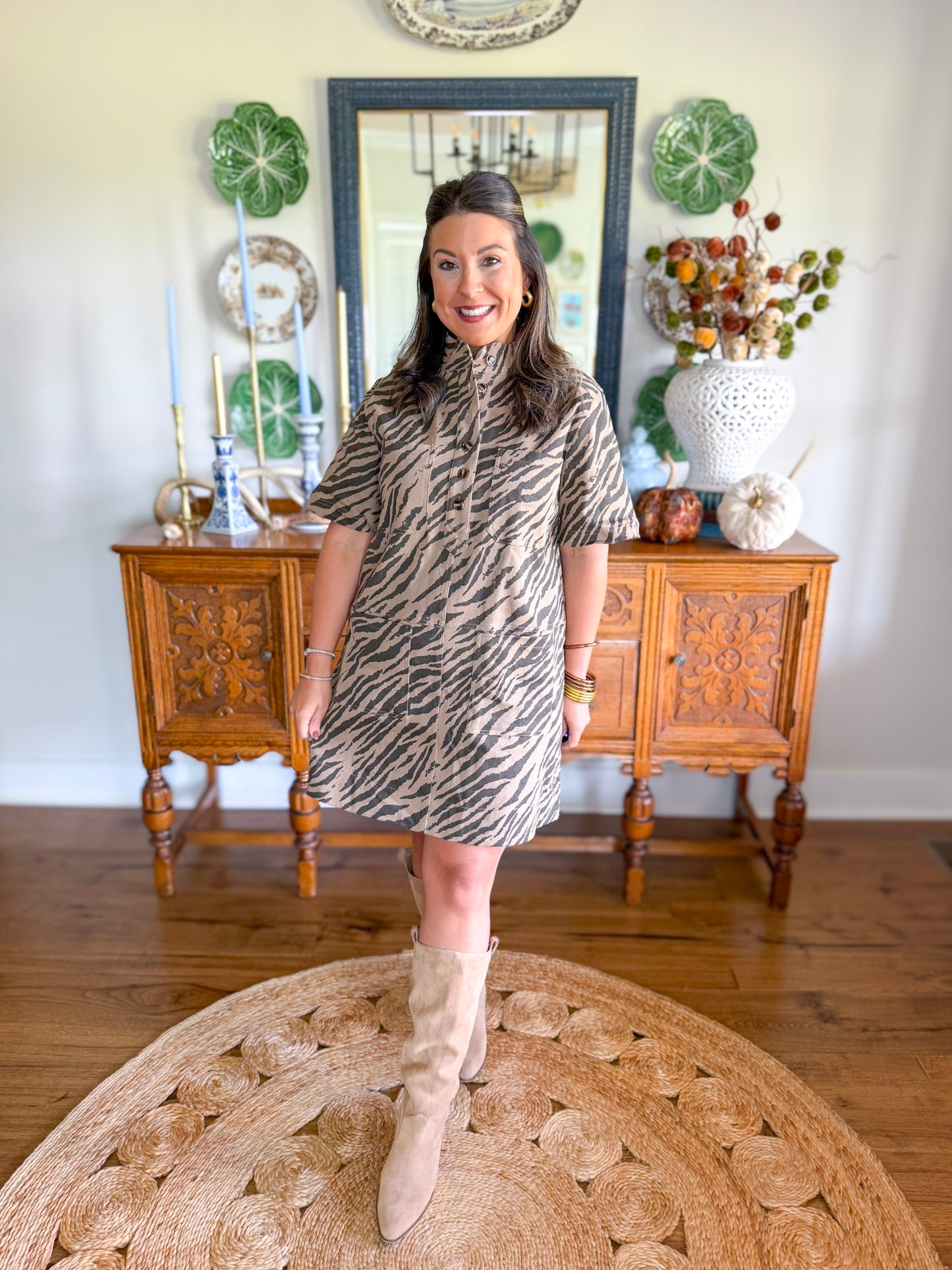 Roam Free Zebra Mini Dress