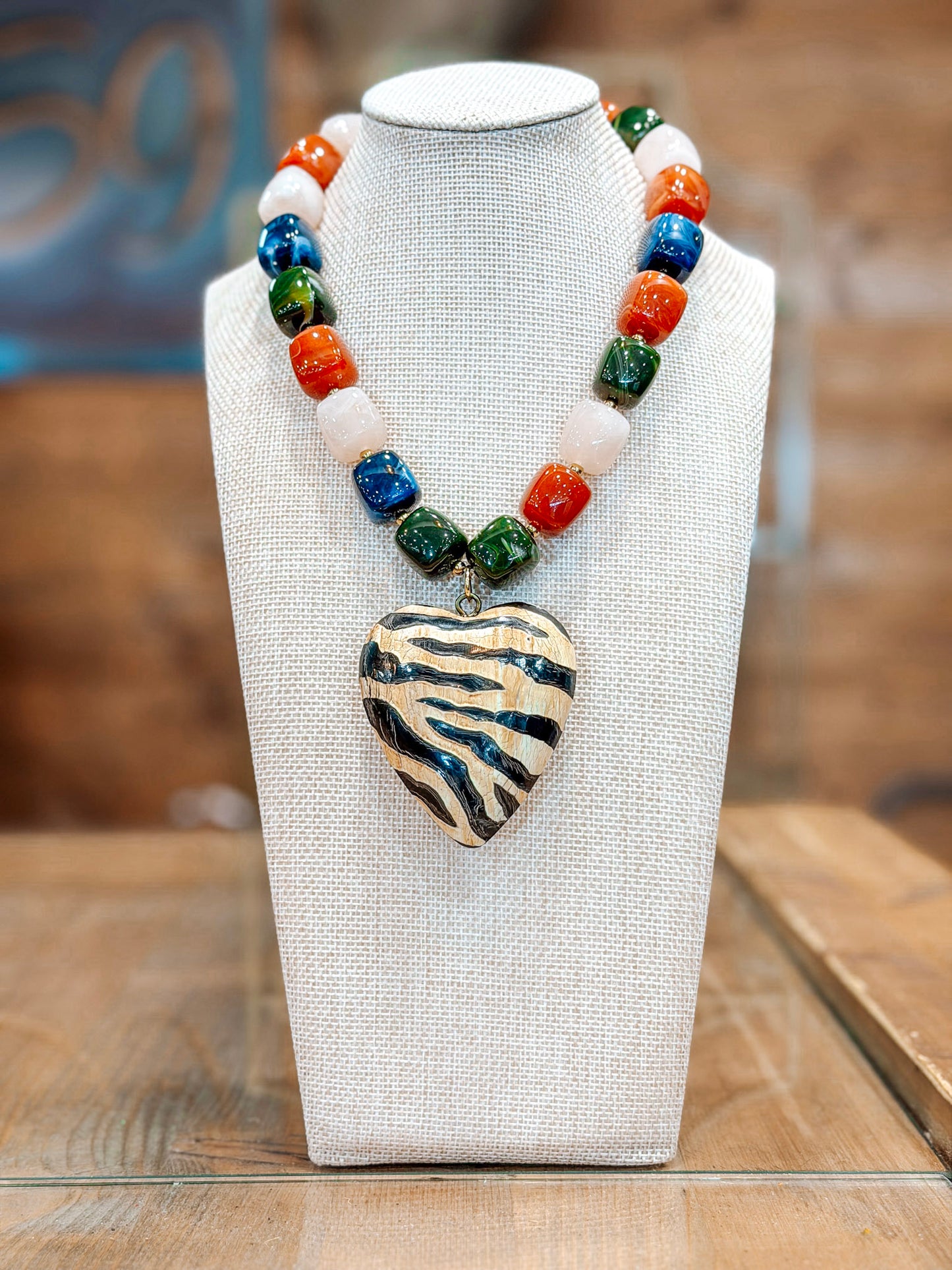 Hart Designs | Zebra Pendant Necklace in Multi