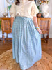 Karlie | Floral Stripe Tie Smock Waist Maxi Skirt