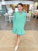 Mary Square Naomi Dress in Lined Up Green